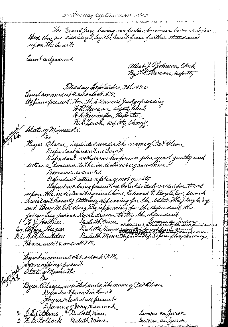 August 1920-February 1921. Selected pages 1-152.--Gov't Record(s)--Criminal Journal (gif)