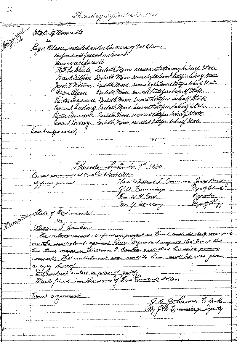 August 1920-February 1921. Selected pages 1-152.--Gov't Record(s)--Criminal Journal (gif)