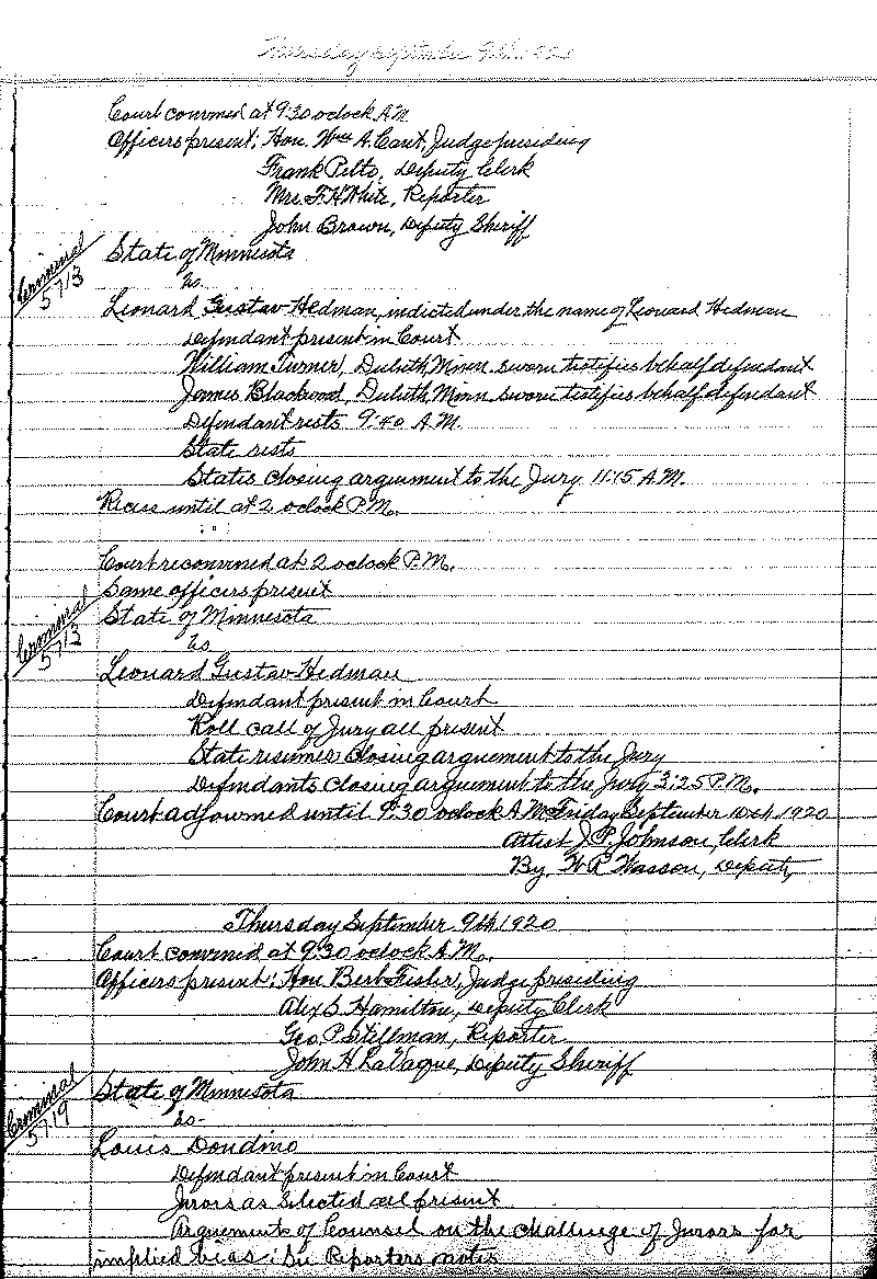 August 1920-February 1921. Selected pages 1-152.--Gov't Record(s)--Criminal Journal (gif)