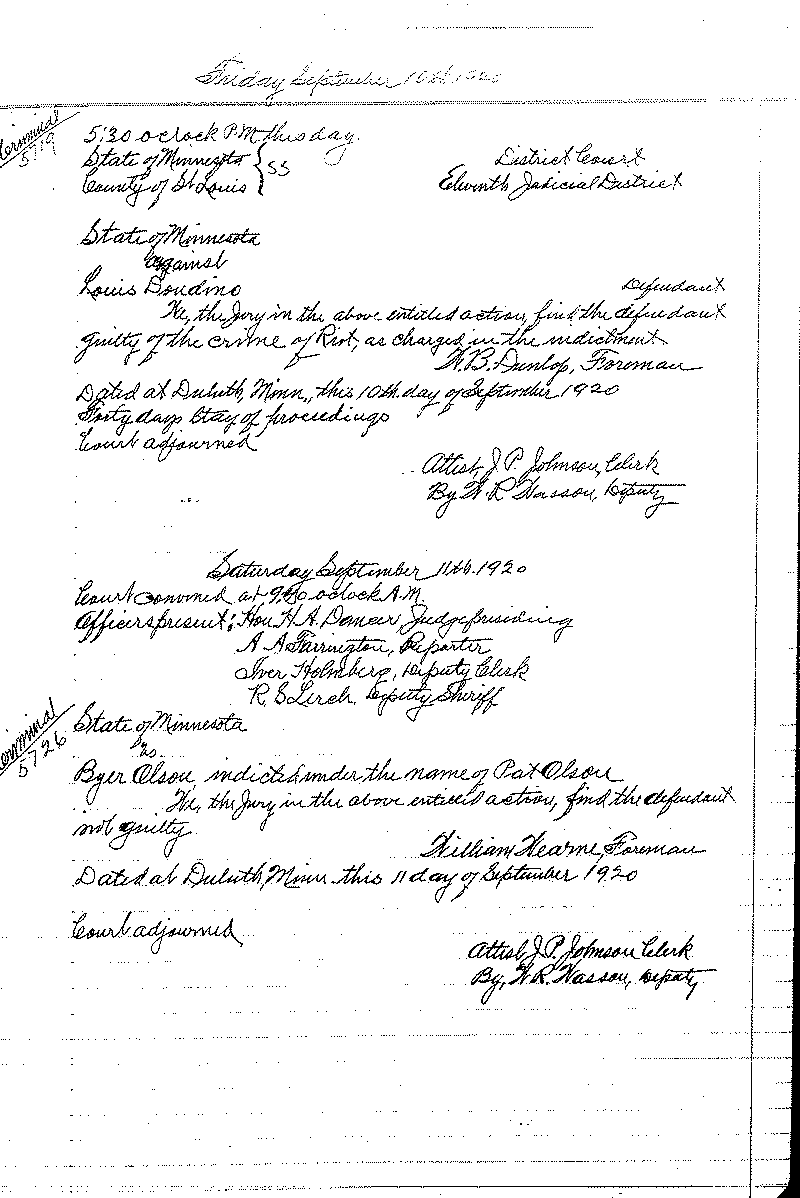 August 1920-February 1921. Selected pages 1-152.--Gov't Record(s)--Criminal Journal (gif)