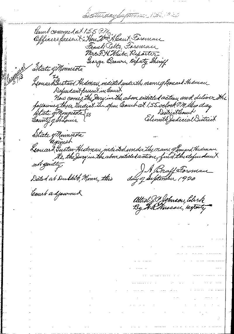 August 1920-February 1921. Selected pages 1-152.--Gov't Record(s)--Criminal Journal (gif)