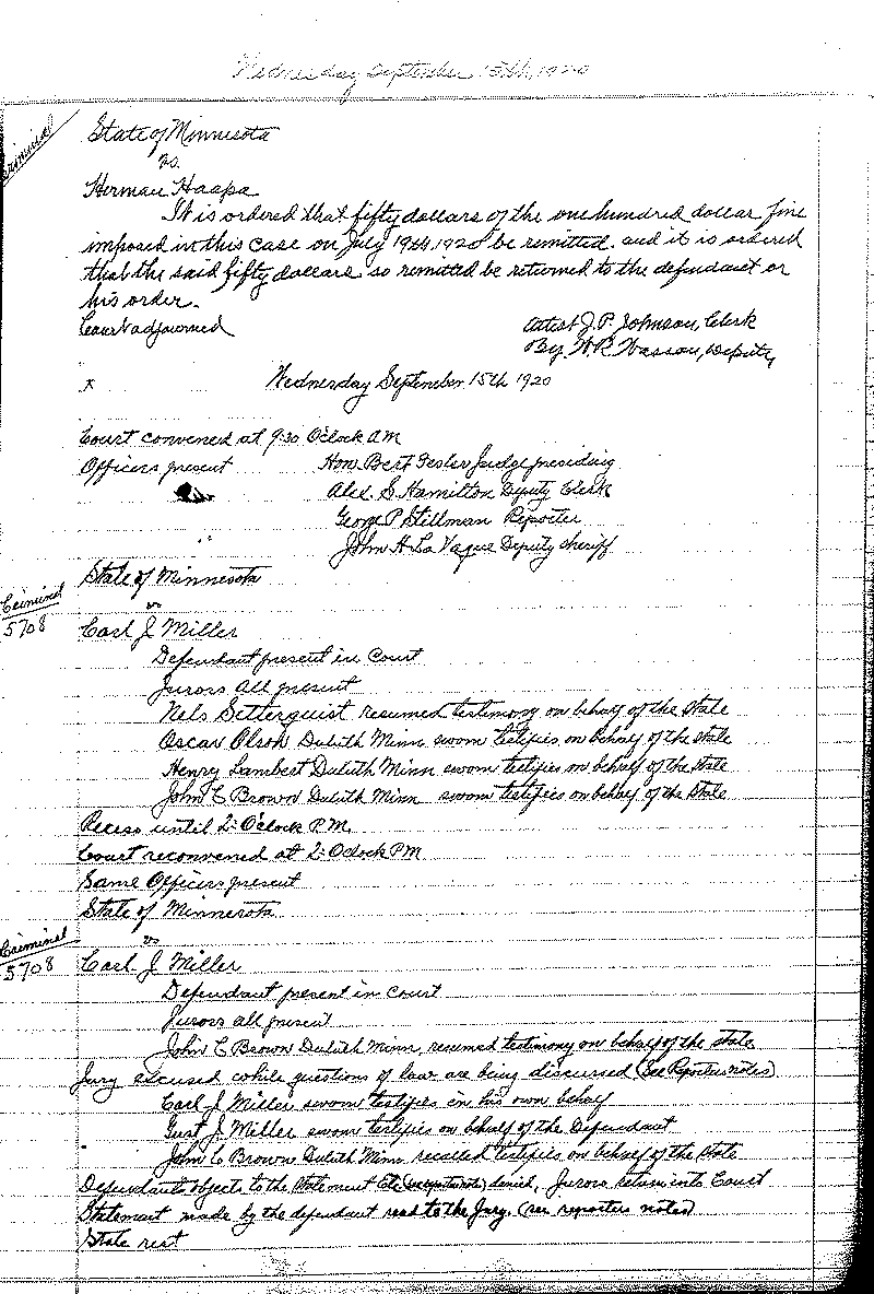 August 1920-February 1921. Selected pages 1-152.--Gov't Record(s)--Criminal Journal (gif)