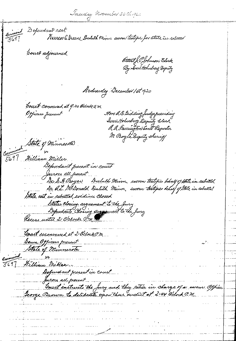 August 1920-February 1921. Selected pages 1-152.--Gov't Record(s)--Criminal Journal (gif)