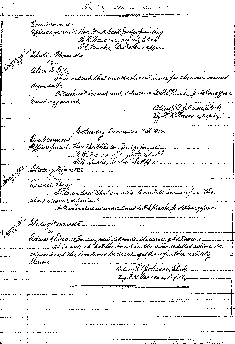 August 1920-February 1921. Selected pages 1-152.--Gov't Record(s)--Criminal Journal (gif)