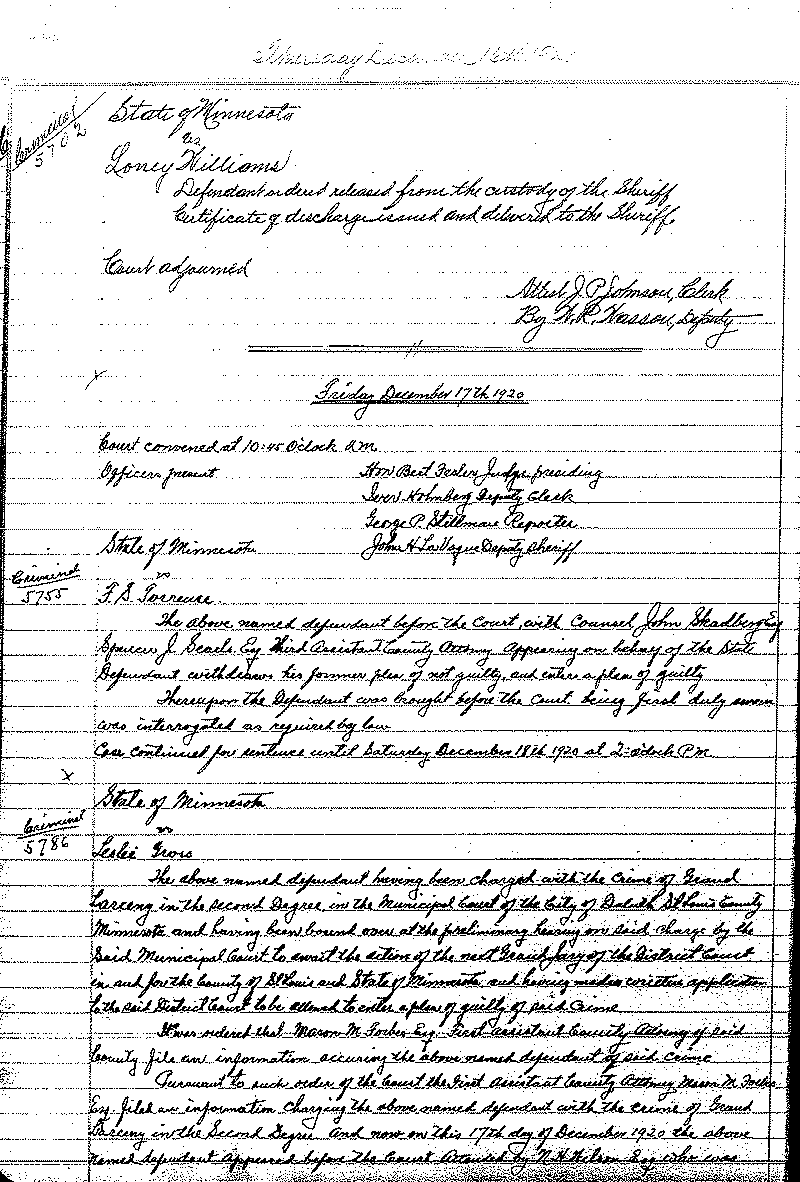 August 1920-February 1921. Selected pages 1-152.--Gov't Record(s)--Criminal Journal (gif)