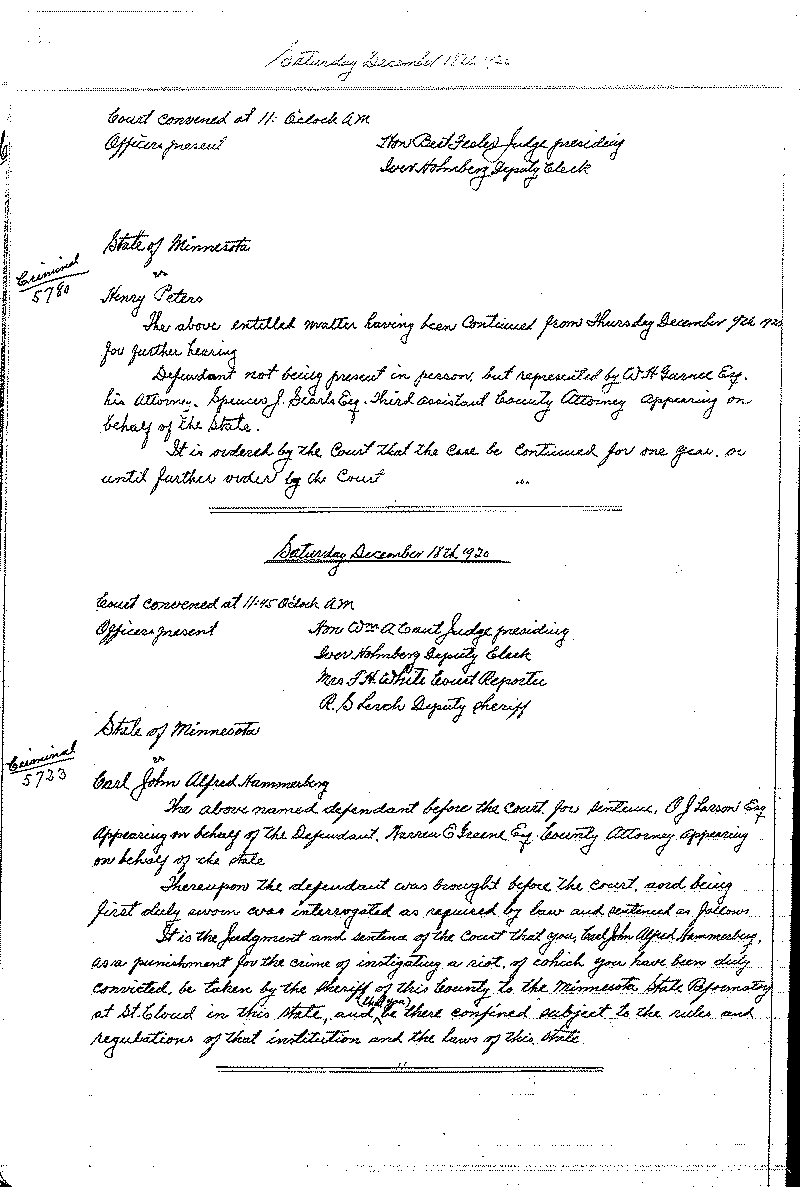 August 1920-February 1921. Selected pages 1-152.--Gov't Record(s)--Criminal Journal (gif)