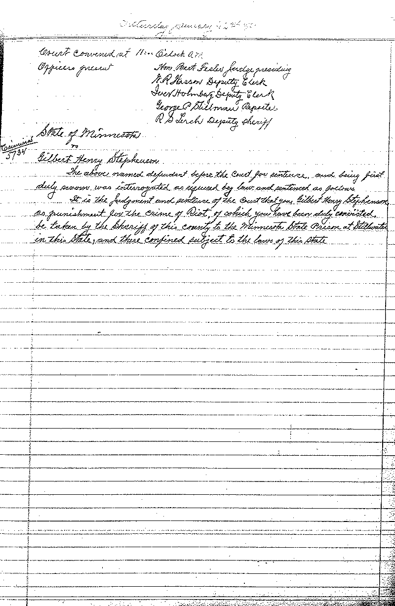 August 1920-February 1921. Selected pages 1-152.--Gov't Record(s)--Criminal Journal (gif)