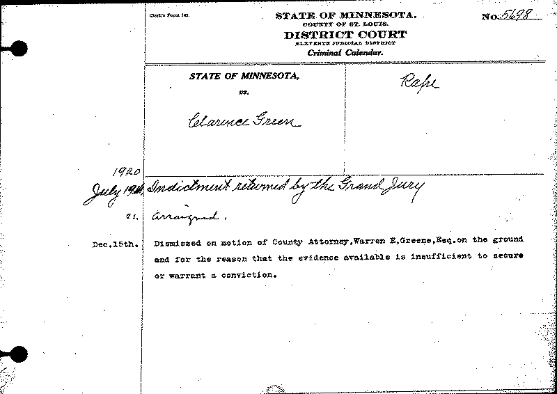 Clarence Green. Case No. 5698.