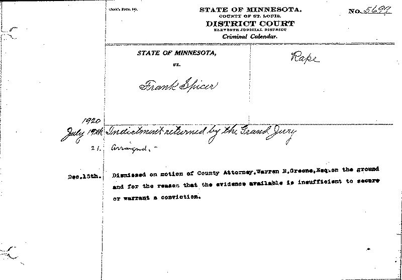 Frank Spicer. Case No. 5699.