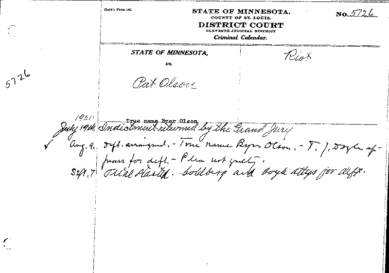 Pat Olson. Case No. 5726.