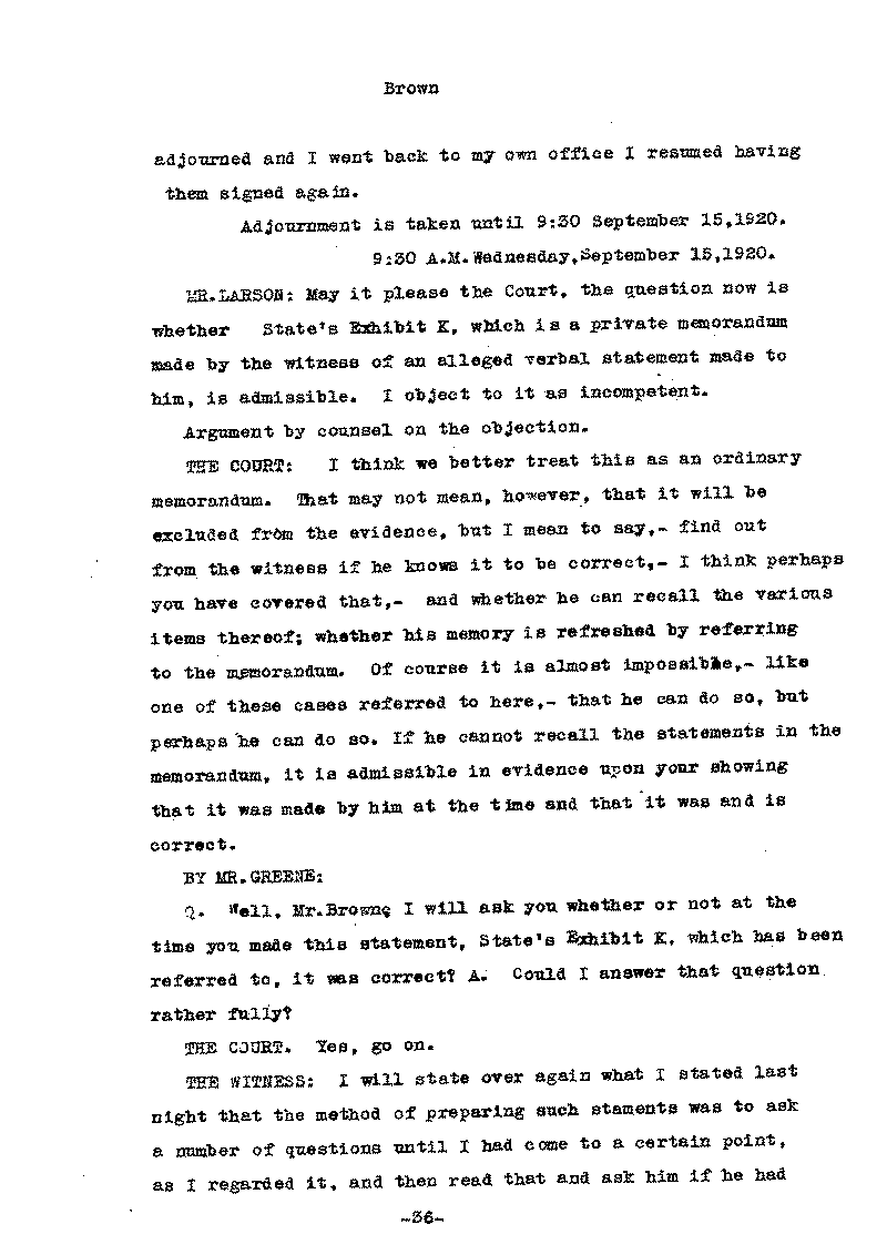 Carl John Alfred Hammerberg. No. 5148. Trial Transcript. June 1921.--Gov&#039;t Record(s)--Trial Transcript (gif)