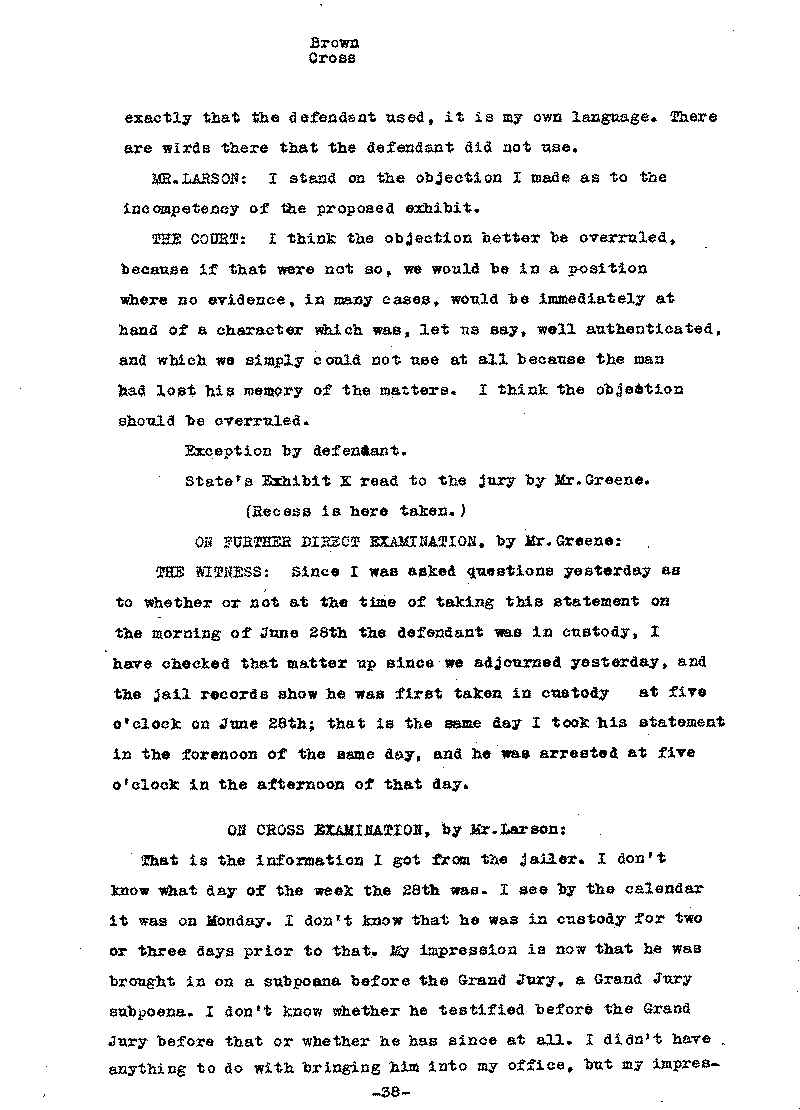 Carl John Alfred Hammerberg. No. 5148. Trial Transcript. June 1921.--Gov&#039;t Record(s)--Trial Transcript (gif)