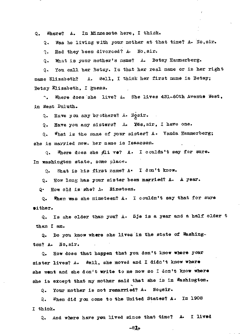 Carl John Alfred Hammerberg. No. 5148. Trial Transcript. June 1921.--Gov&#039;t Record(s)--Trial Transcript (gif)