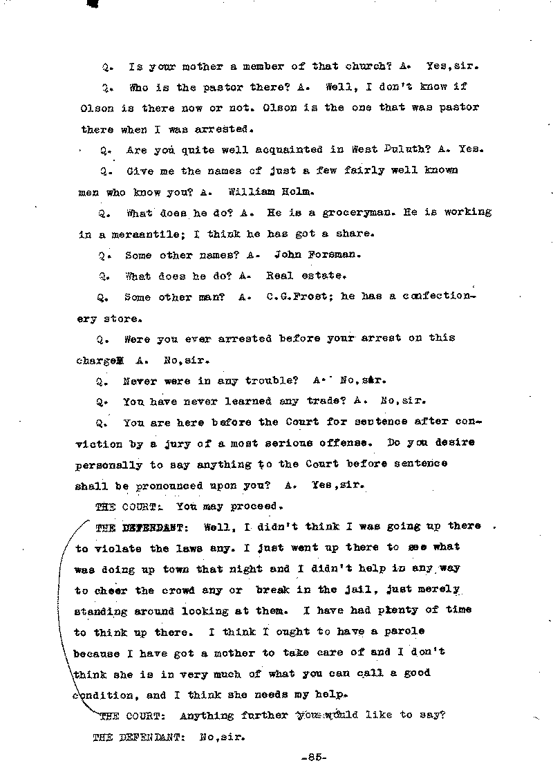 Carl John Alfred Hammerberg. No. 5148. Trial Transcript. June 1921.--Gov&#039;t Record(s)--Trial Transcript (gif)