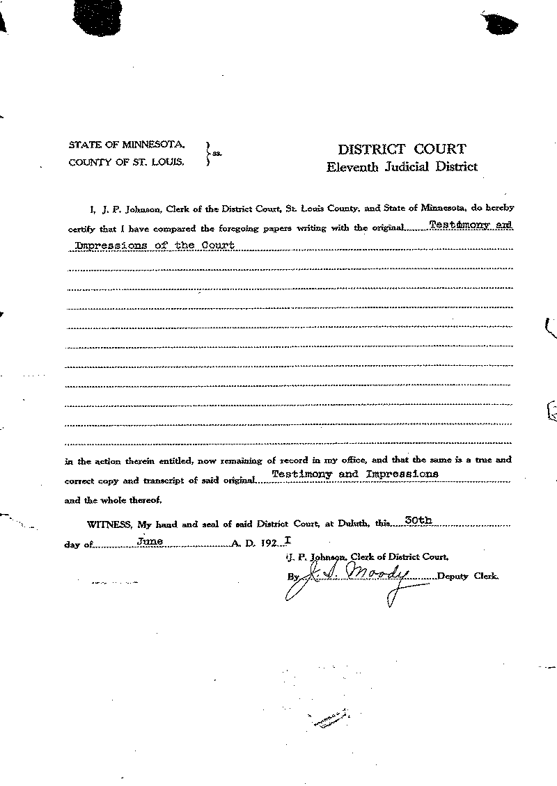 Carl John Alfred Hammerberg. No. 5148. Trial Transcript. June 1921.--Gov&#039;t Record(s)--Trial Transcript (gif)