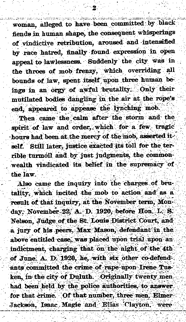 State of Minnesota vs. Max Mason. Case No. 22590. 1921-1922. Appellant&#039;s Brief.--Gov&#039;t Record(s)--Appellant&#039;s Brief (gif)