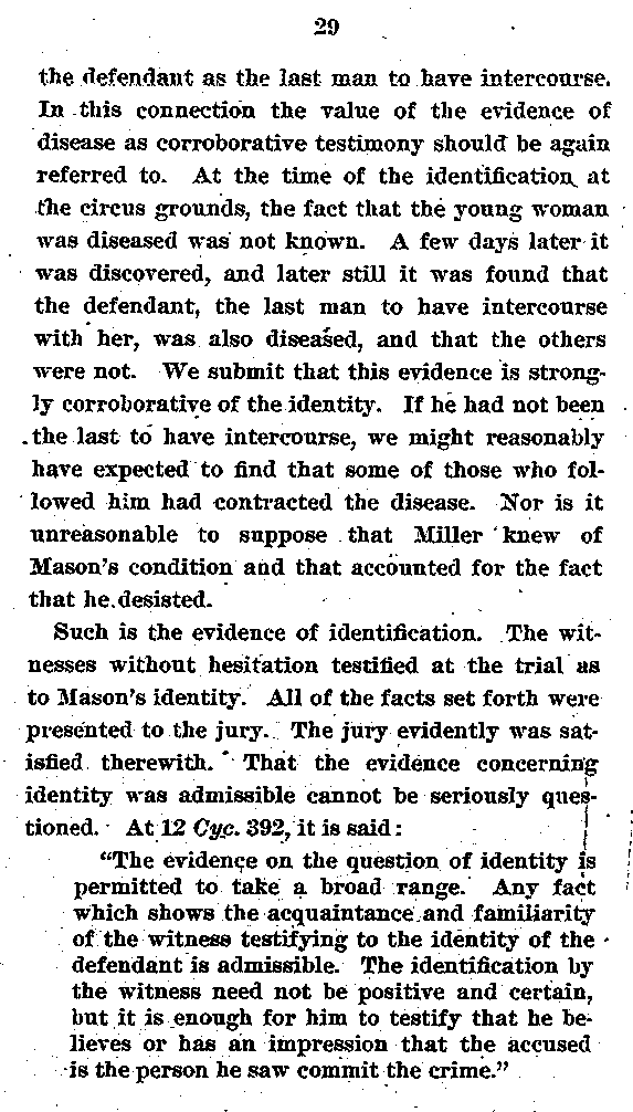 State of Minnesota vs. Max Mason. Case No. 22590. 1921-1922. Brief and Argument for the State.--Gov't Record(s)--Brief and Argument for the State (gif)