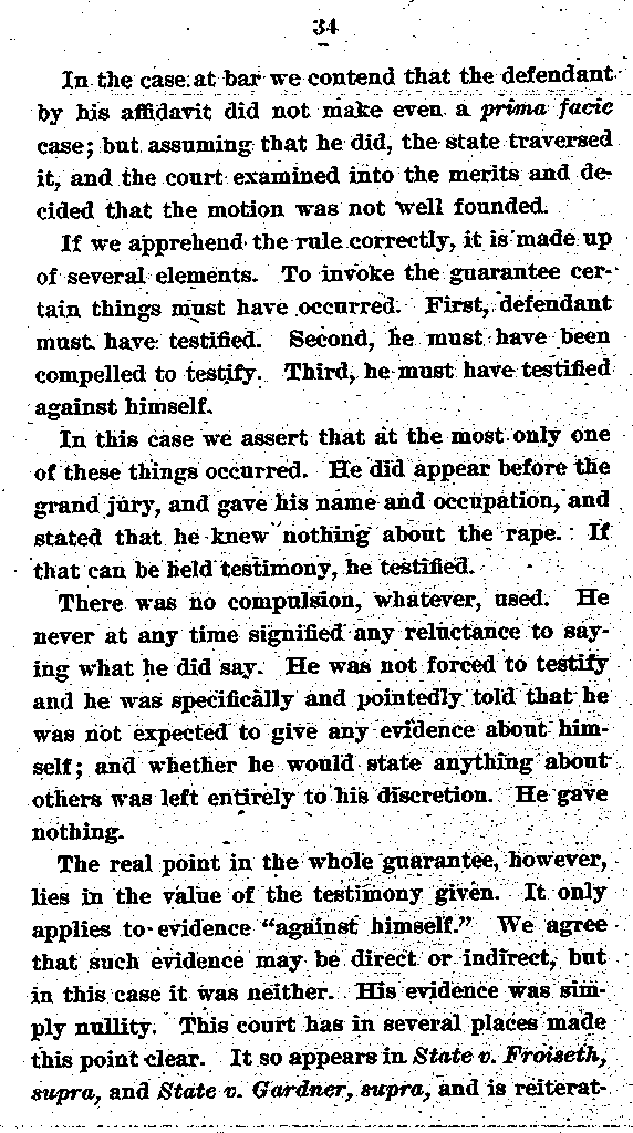 State of Minnesota vs. Max Mason. Case No. 22590. 1921-1922. Brief and Argument for the State.--Gov't Record(s)--Brief and Argument for the State (gif)