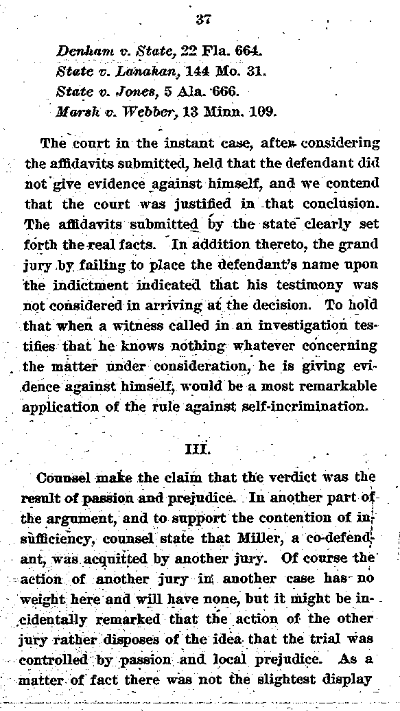 State of Minnesota vs. Max Mason. Case No. 22590. 1921-1922. Brief and Argument for the State.--Gov't Record(s)--Brief and Argument for the State (gif)
