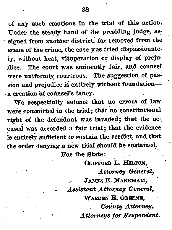 State of Minnesota vs. Max Mason. Case No. 22590. 1921-1922. Brief and Argument for the State.--Gov't Record(s)--Brief and Argument for the State (gif)