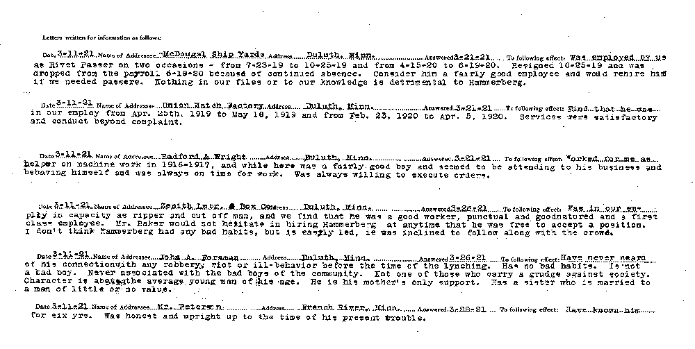 Carl John Alfred Hammerberg. Case No. 5148. Letters Written for Information.--Gov't Record(s)--Letters Written for Information (gif)