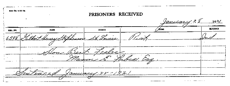 Gilbert Henry Stephenson. Case No. 6598.--Gov't Record(s)--Inmate Medical Case Files (gif)