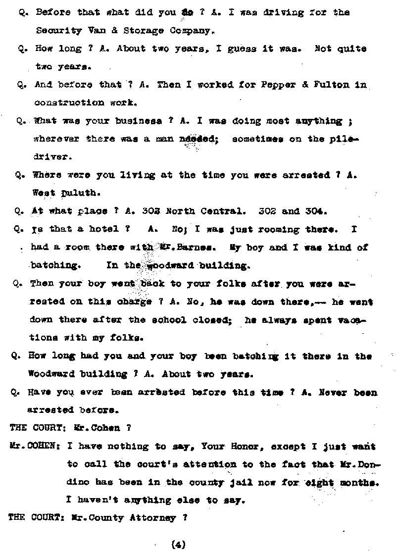 Louis Dondino. Case No. 6614. Sentence Record. February 1921.--Gov't Record(s)--Sentence Record (gif)