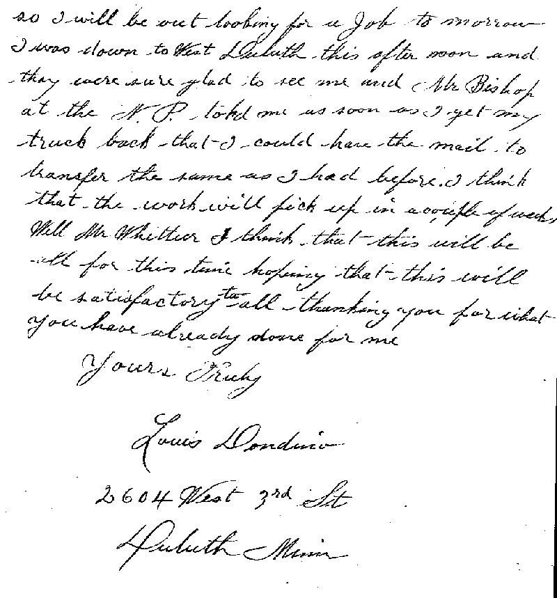  Louis Dondino. Case No. 6614. Letter from Louis Dondino to Frank A. Whittier, March 21, 1922.--Correspondence (gif)