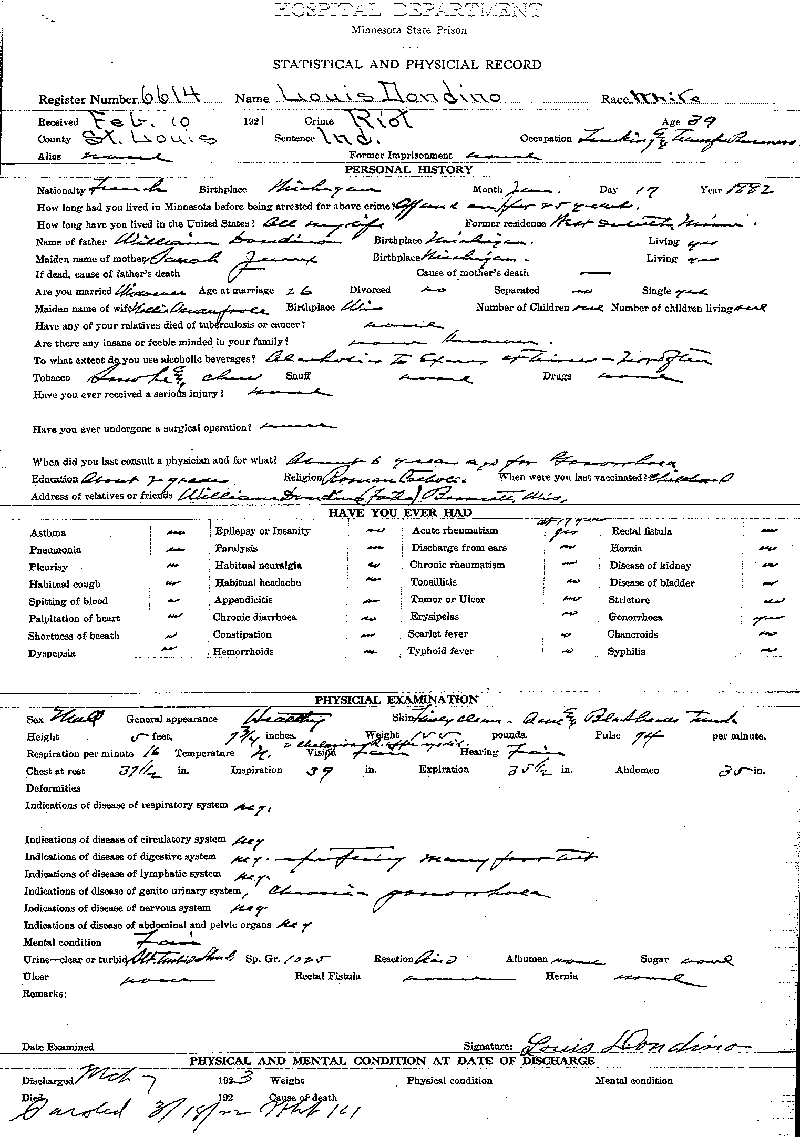 Louis Dondino. Case No. 6614.--Gov't Record(s)--Inmate Medical Case Files (gif)