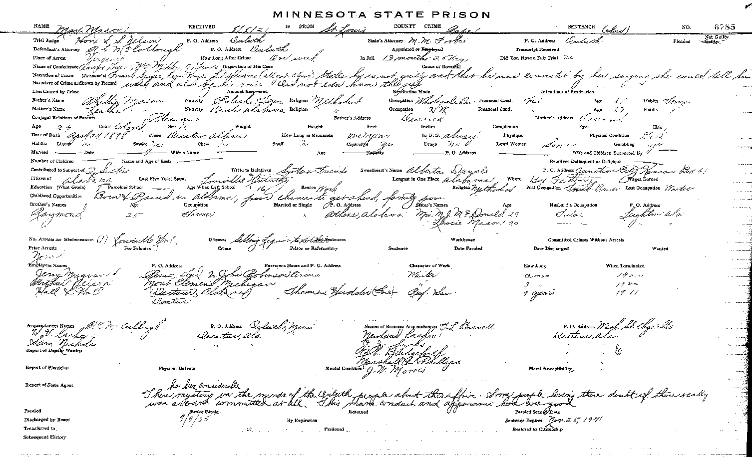 Max Mason. Case No. 6785.