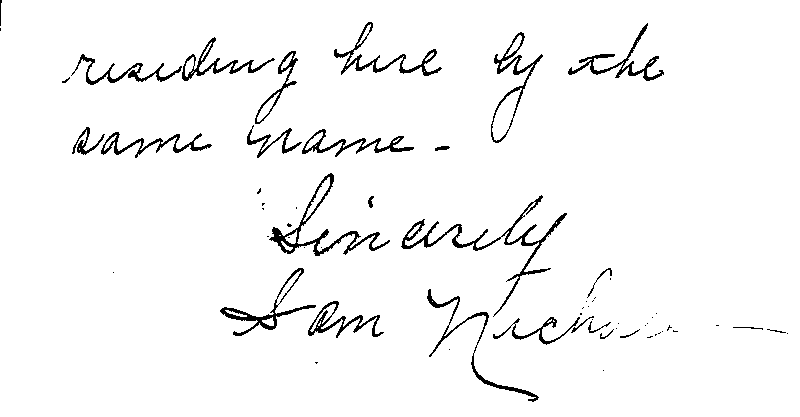 Max Mason. Case No. 6785. Letter from Sam Nichols to Frank A. Whittier, July 20, 1922.--Correspondence (gif)