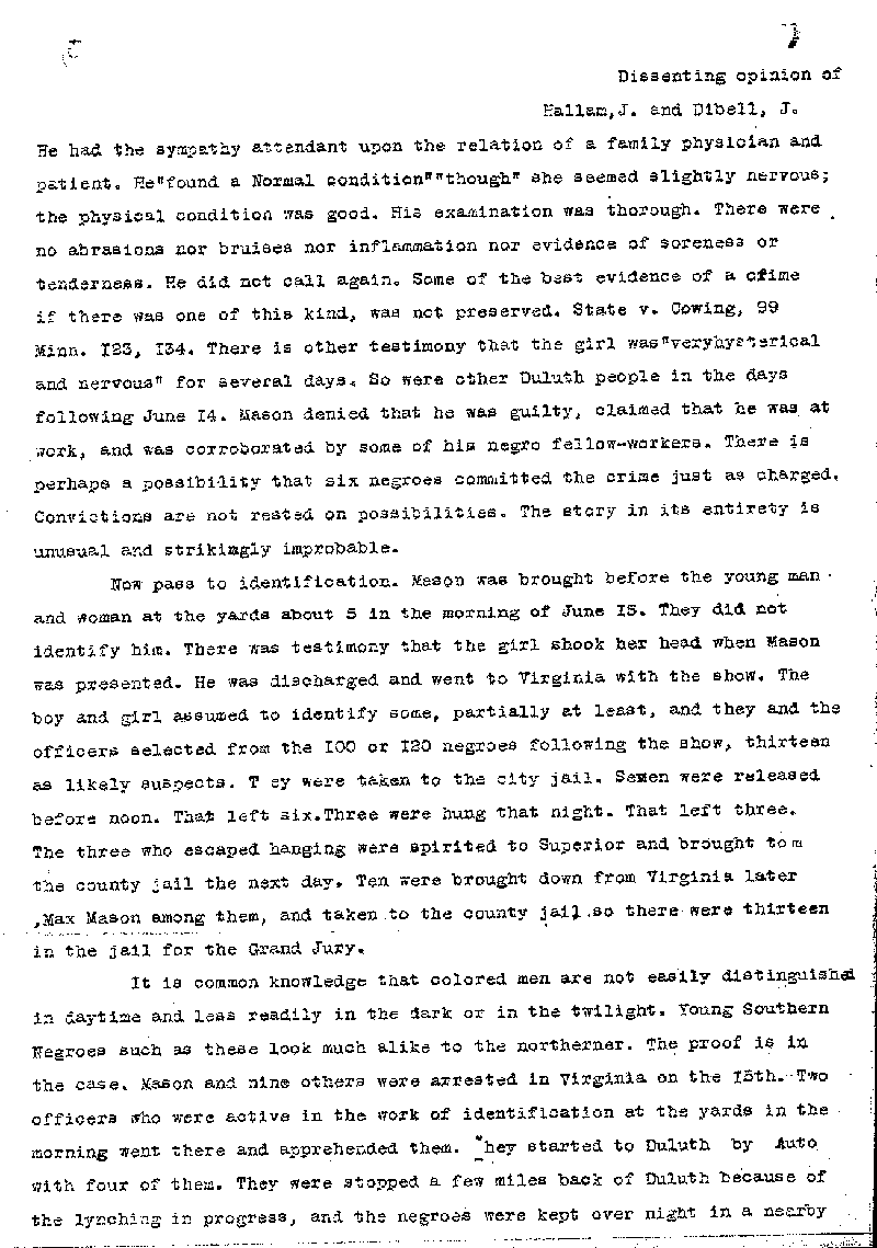 Max Mason. Case No. 6785. Supreme Court Syllabus and Dissent.--Gov't Record(s)--Supreme Court Syllabus and Dissent (gif)