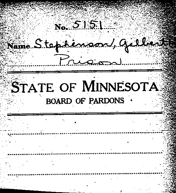 Gilbert Henry Stephenson. Application No. 5151, 1921.--Gov't Record(s)--Pardon Application (gif)