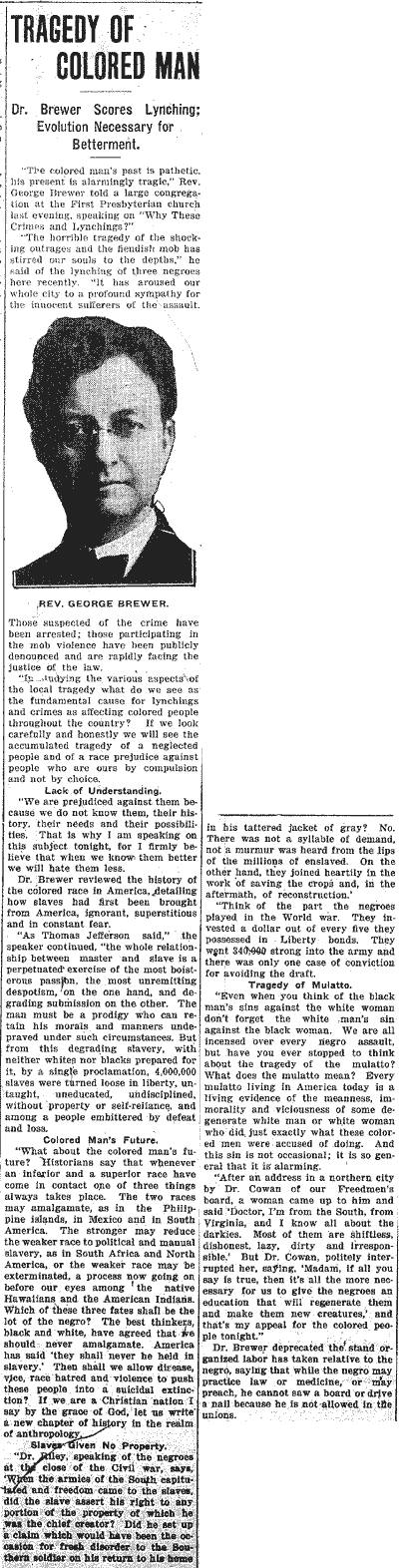 Tragedy of a Colored Man.