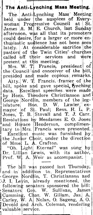 Anti-Lynching Mass Meeting.