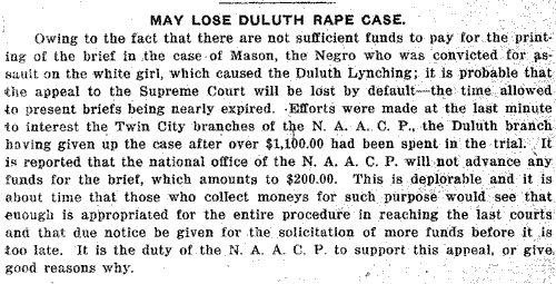 May Lose Duluth Rape Case.