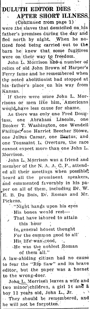 Duluth Editor Succumbs to Brief Illness.--Newspaper(s) (gif)